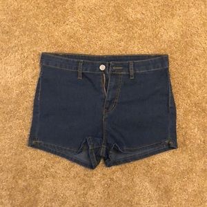 High waisted jean shorts